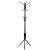 Black metal coat rack with 12 hooks, 182 cm tall