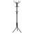 Black metal coat rack with 12 hooks, 182 cm tall