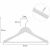 SONGMICS 35 cm biely drevený detský vešiak na oblečenie s rozmermi