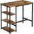 VASAGLE Правоъгълна бар маса с метална конструкция, 3 рафта, индустриален дизайн, 109x60x100 см, винтидж кафяво и черно 44166920