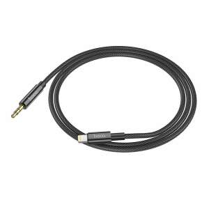 HOCO kábel AUX Audio Jack 3,5 mm-es csatlakozó 8 pólusú Lightninng UPA19 1m fekete 89523125 - Hoco