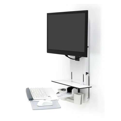 Ergotron StyleView Sit-Stand LCD monitor állvány billentyűzet tálcával és egérpadgal, fehér