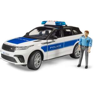 Mașină de Poliție Bruder Range Rover Velar cu Figurină, alb și albastru, scară 1:16, mașină de jucărie, set de joacă, jucărie pentru copii, jucării Bruder - Maşinuţe