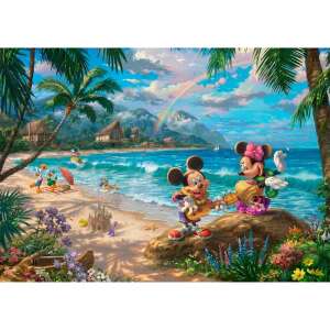 Schmidt Spiele Thomas Kinkade Studios Minnie & Mickey in Hawaii 1000 darabos kirakós játék, Mickey és Minnie ukulele-n játszanak a strandon - Schmidt