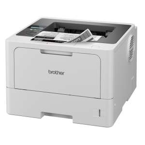 Brother HL-L5210DW Mono Laser Printer, front view, printing a document - Brother Laser Printer