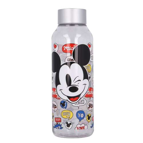 Disney Mickey Egér Tritán kulacs, átlátszó ezüst tetővel - Kulacs