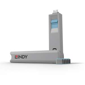 Lindy USB Typ-C Portblocker, blau, 4 Stecker + 1 Schlüssel - Sonstiges Computerzubehör