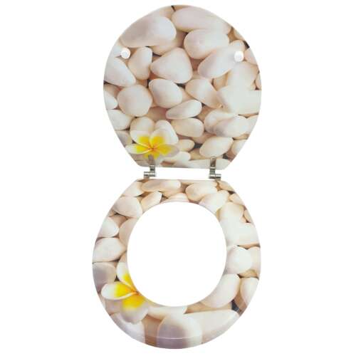 Bath Duck WC ülőke kő és virág mintával, fehér