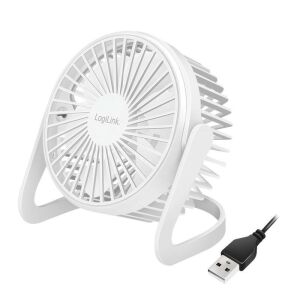 LogiLink UA0402 White USB Desk Fan for Home and Office - Logilink