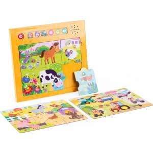 Dumel Discovery Interaktives Puzzle - Leben auf dem Bauernhof, ein 9-teiliges Puzzle mit 3 verschiedenen Szenen, mit Bauernhoftieren und Geräuschen - Entwicklungsspiele für Schulkinder