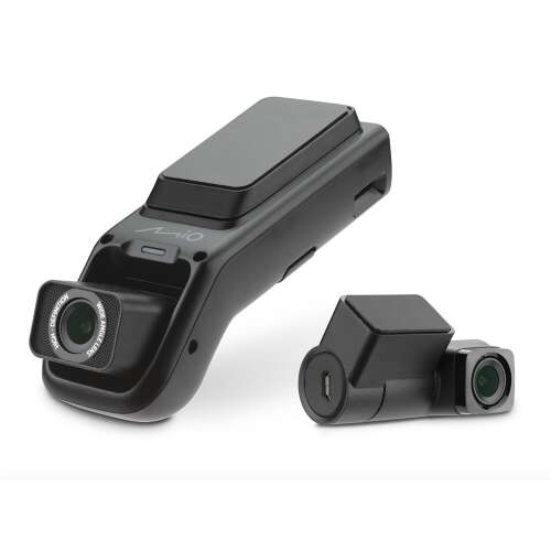 Mio MiVue J756DS dash cam front and rear view, black