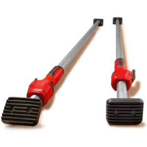 Suport telescopic pentru gips-carton Bessey STE370, două suporturi prezentate, roșu și argintiu, cu picioare din cauciuc negru - Accesorii pentru unelte multifuncționale