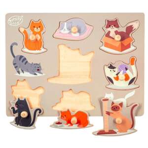Smily Play wooden puzzle with 7 cute cats, perfect for toddlers - Smily Play