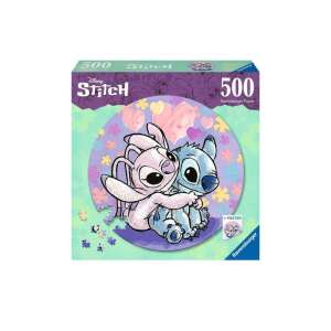 Ravensburger Stitch 500-dielna okrúhla skladačka s Stitchom a Angelom z Disneyho filmu Lilo & Stitch - Ravensburger Puzzle