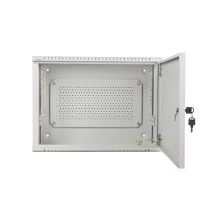 Open Lanberg 4U+3U Wall Mount Rack Cabinet with Key - Electronic