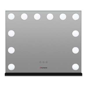 Огледало за грим Humanas HS HM02 LED, черно, предна гледка - Козметично огледало и Комплект за нокти