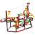 Fischertechnik Funny Reactions 682 piece construction set, built as a complex ball track with multiple levels and a windmill