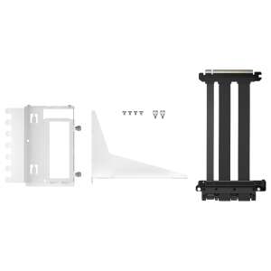 Fractal Design Flex 2 PCIe 4.0 Bracket Kit - Alb, componente: suport, șuruburi, cablu riser - Fractal Design