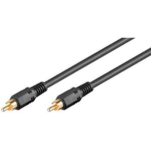 Kabel RCA Goobay 50338, 15 metrów, czarny, kabel audio cyfrowy, pozłacane złącza - Kabel RCA