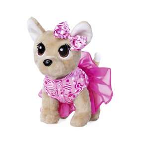 Chi Chi Love Plüsch-Chihuahua-Spielzeug mit einem rosa Kleid mit Herzen - Kuscheltiere