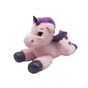 Jucărie de pluș Tulilo Emily Unicorn - 30 cm, unicorn roz cu coamă și copite mov - Tulilo