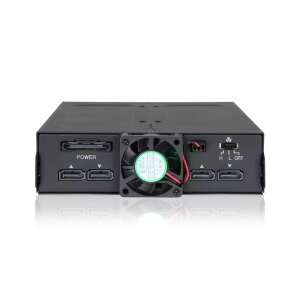 Icy Dock ToughArmor MB607SP-B 2,5" Mobile Rack, carcasă hot-swap SATA 6 Gbps cu 4 compartimente pentru hard disk-uri sau SSD, vedere din față - Huse Telefoane, HDD și GPS