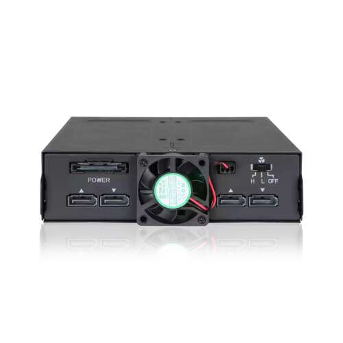 IcyDock ToughArmor MB607SP-B Carcasă robustă pentru 4 x 2.5" SAS/SATA HDD/SSD pentru Bay 5.25" (Cu control ventilator) MB607SP-B