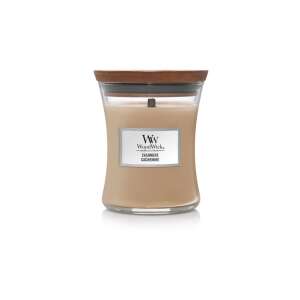 Woodwick Cashmere közepes gyertya fa fedővel - WoodWick