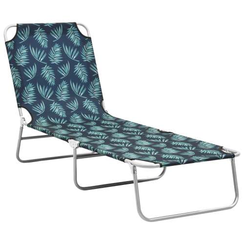 vidaXL Napozóágy - Összecsukható - Levélmintás - 189cm