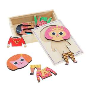 Vilac Jade Wooden Puzzle, dress up game for kids, 6 pieces, mix and match clothes, wooden toy - Vilac