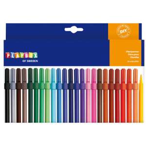 Playbox of Sweden 24 color fine tip marker set, perfect for coloring, drawing, and crafting - Pen & Pencil