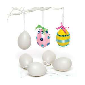 Set of 12 white plastic hanging eggs for Easter crafts, Baker Ross - Baker Ross