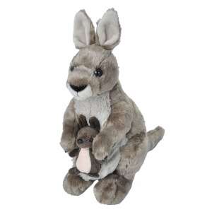 Wild Republic kangaroo plush toy with joey, 30cm, brown - Plush Toy