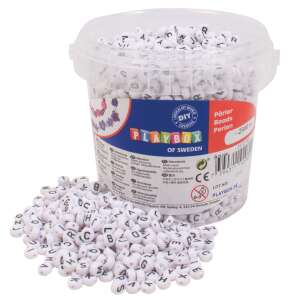 Playbox of Sweden 2500 Stück weiße Buchstabenperlen, 7,5 mm - Playbox Bastelperlen & Zubehör