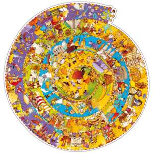 Puzzle spirală Djeco History, 350 de piese, puzzle circular pentru copii, jucărie educativă, puzzle cu tematică istorică - Djeco Puzzle