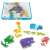 Beleduc Happy Animals wooden puzzle for toddlers, 6 animal puzzles with 3 pieces each, box with child playing