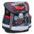 Belmil Classy Drift Racing School Backpack, Front View, Grey and Red, with Racing Car Design