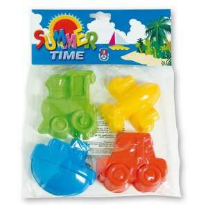 Androni Giocattoli Summer Time sand molds for kids, set of 4, includes a train, airplane, boat, and tractor - Inflatable Toy & Beach Toy