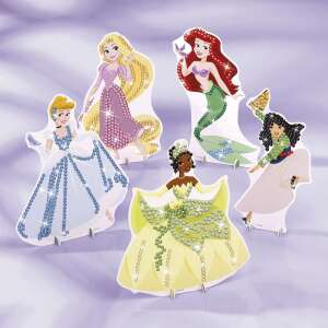 Disney Princess Diamond Painting Creative Set with 5 figures: Cinderella, Rapunzel, Ariel, Tiana, Mulan - Totum
