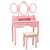vidaXL rózsaszín fésülködőasztal ülőkével és háromrészes tükörrel 52399842}