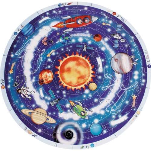 XXL Solar System Puzzle, 49 pieces, planets, rockets, stars, space, educational toy, kids puzzle, learning puzzle