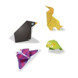 Origami animal kit by Melissa & Doug, featuring a penguin, giraffe, frog, and butterfly - Melissa & Doug