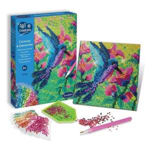 Art Creations Diamond Canvas Hummingbird kit, includes canvas, diamonds, tool, and instructions - Sentosphere