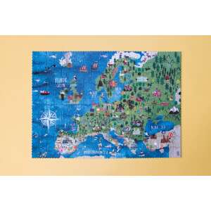Londji Puzzle Descoperă Europa, 200 de piese, o hartă colorată a Europei cu repere și ilustrații - Puzzle
