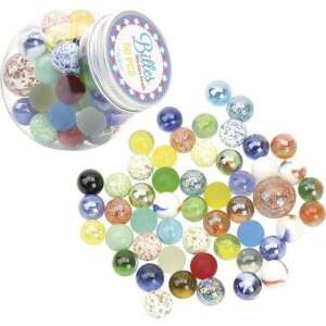 Set of 50 colorful glass marbles in a jar - Marble