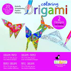 Hârtie origami Fridolin de colorat, 20 coli, design fluture, 2 modele - Nonbrand Jocuri si jucarii creative