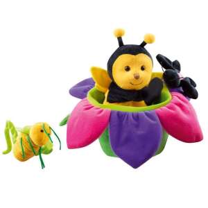 Zestaw pluszowych zabawek Bee and Friends, z kukiełką pszczoły w doniczce, kukiełką konika polnego i kukiełką motyla - Plusz