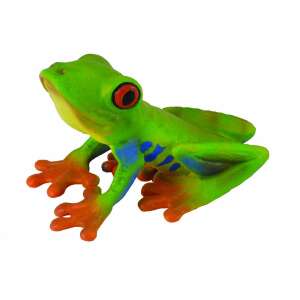 Red-eyed tree frog figurine, green and blue plastic toy, 3+ years old - Collecta