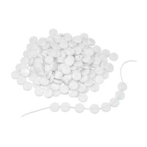 500 white flat beads, Playbox brand, for jewelry making - Playbox