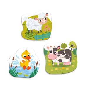 Baby Puzzle 3 in 1 Farm Animals - Duck, Cow, Sheep Puzzles - Baby Puzzle